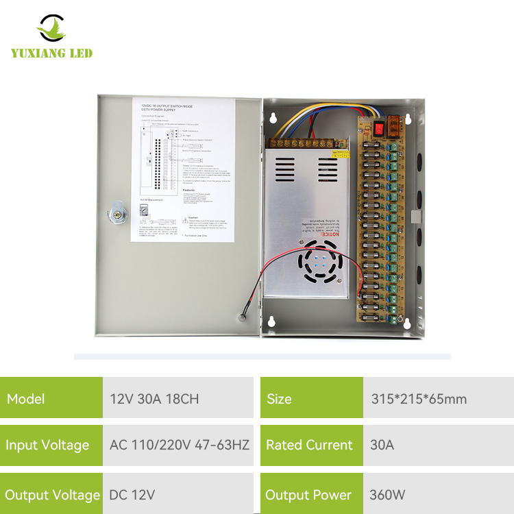 12V 30A 18CH CCTV-Stromversorgungsbox