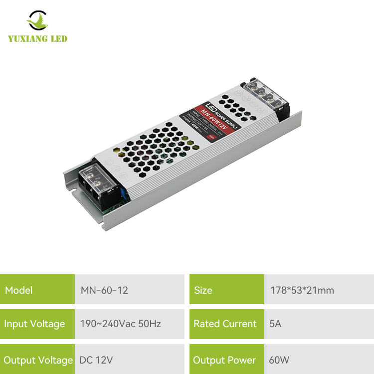 12V 60W Ultradünnes LED-Netzteil