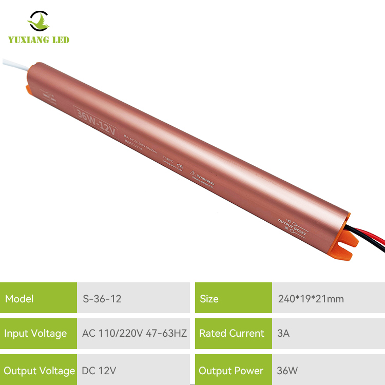 12v3a Goldenes, ultraflaches LED-Netzteil