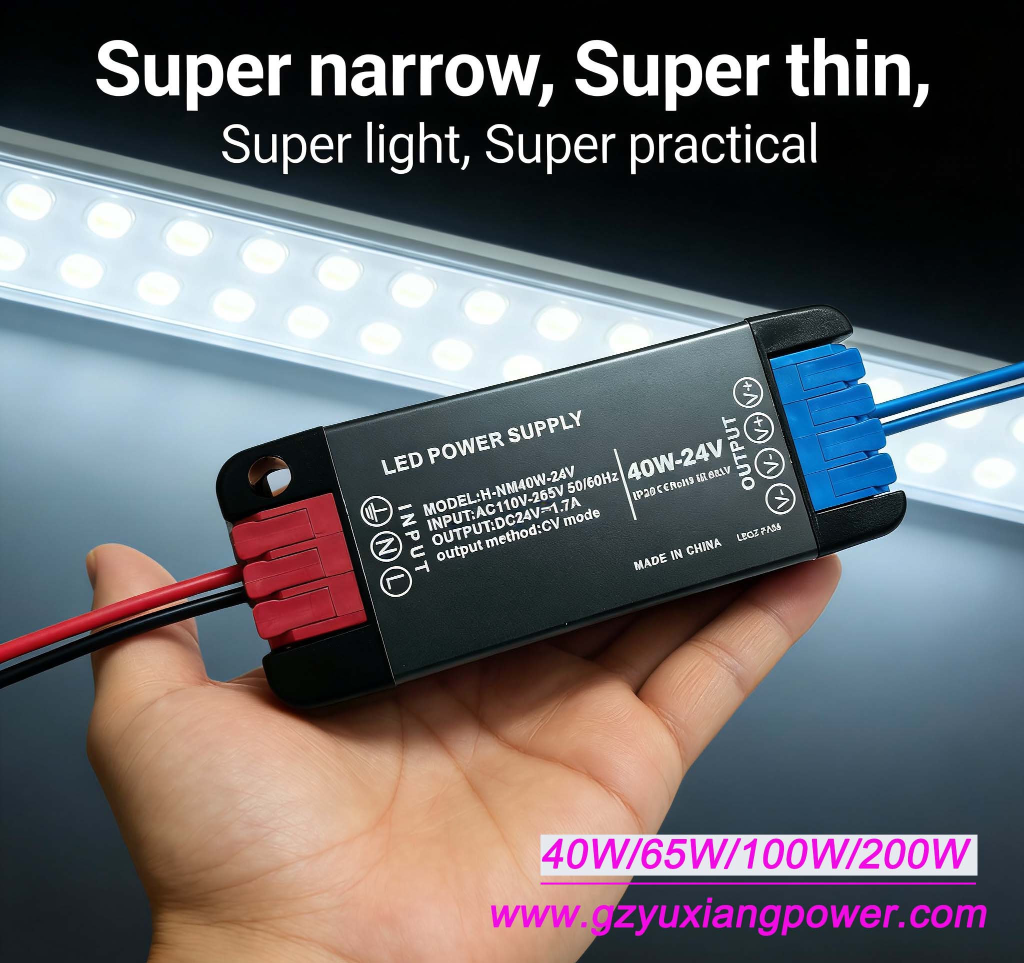 12V/24V Mini-Ultradünnes DC-LED-Beleuchtungsnetzteil mit großem Spannungsbereich, kleine Größe, hohe Leistung.