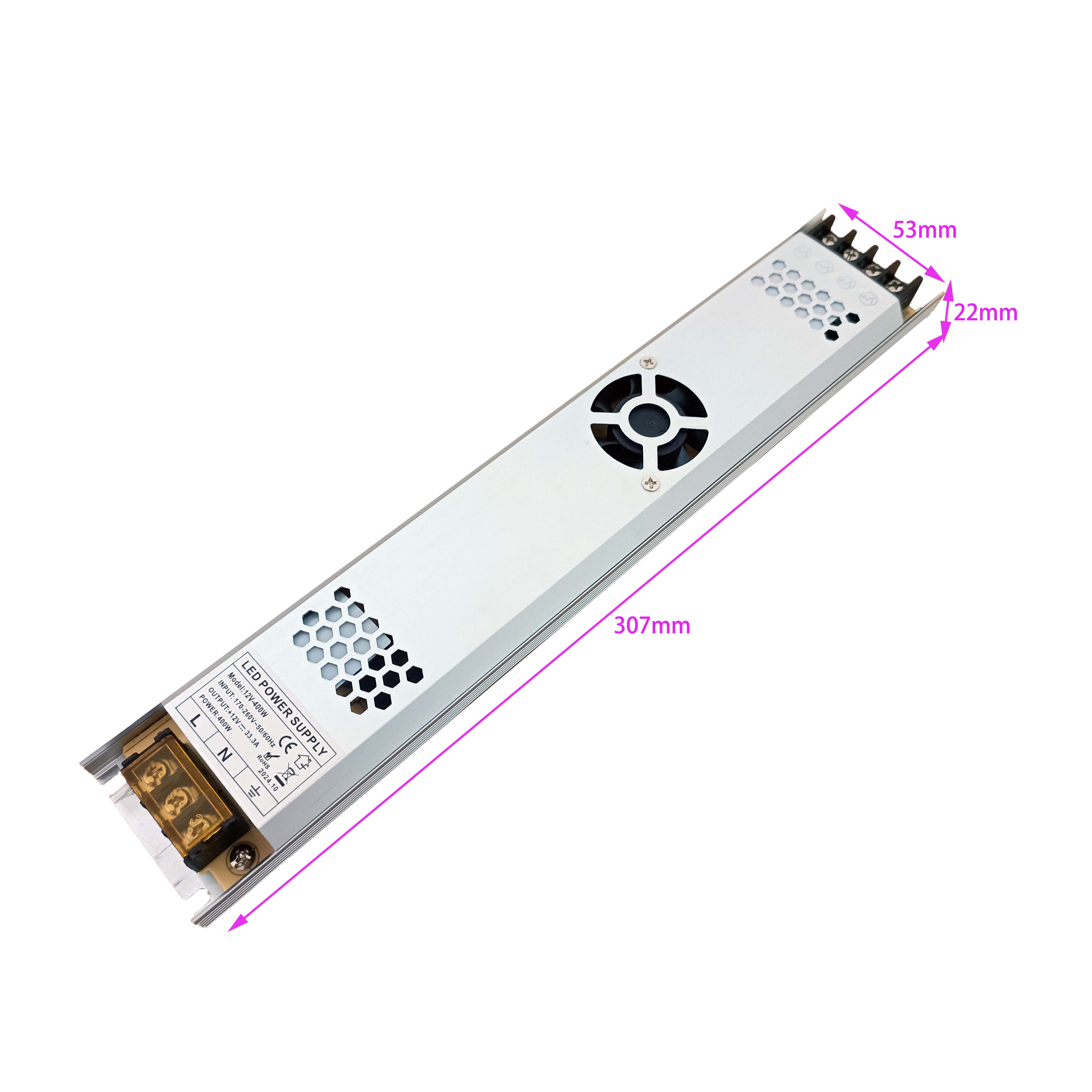 DC 12V 400W Ultradünnes LED-Lichtkasten-Netzteil