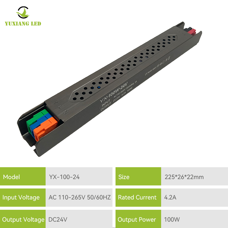 24 V 100 W LED-Netzteil, ultrafein, linear, halbklebergefüllt
