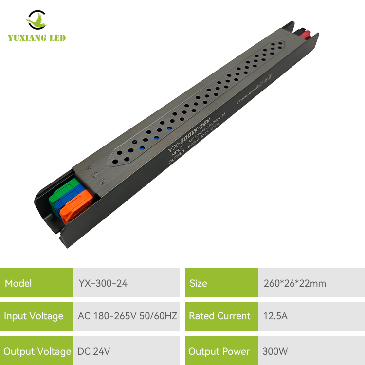 24 V 300 W LED-Netzteil, ultrafein, linear, halbklebergefüllt