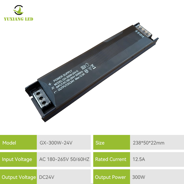 Halbgefülltes schlankes LED-Schaltnetzteil mit 24 V und 300 W Konstantspannung
