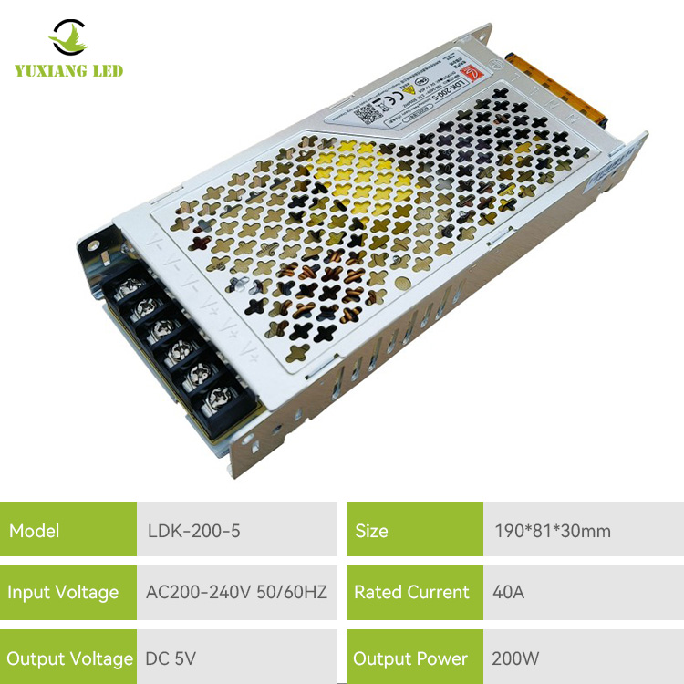 Ultradünnes AC/DC-LED-Display-Netzteil LDK-200-5