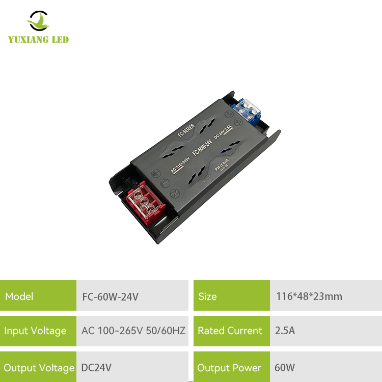 FC 24V 60W Schlankes halbvergossenes LED-Netzteil