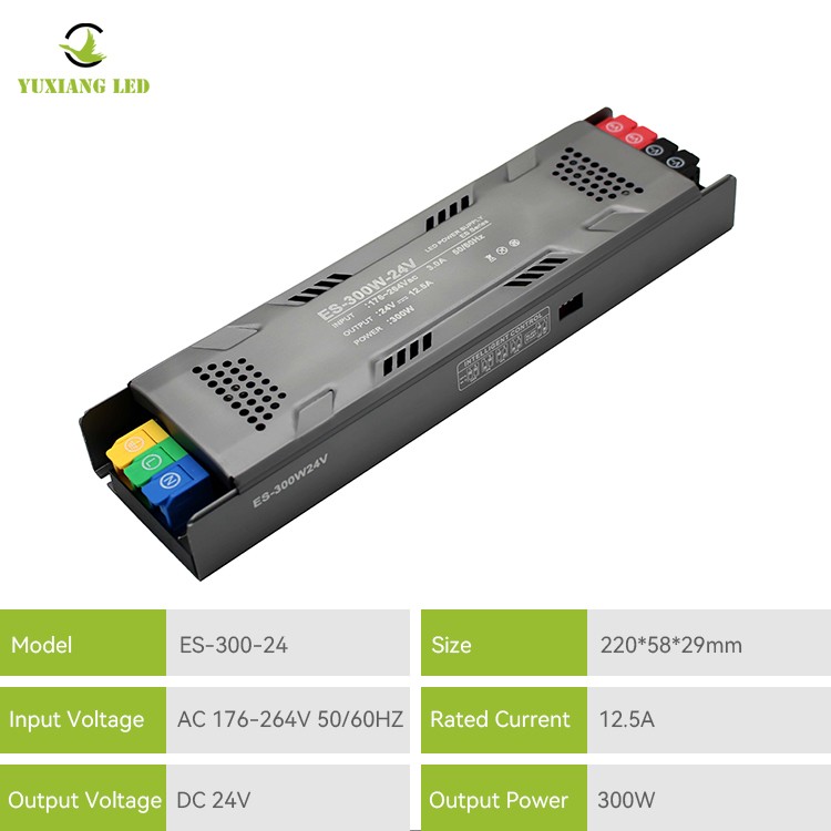 Halbvergossenes dimmbares LED-Linearnetzteil ES-Modell 24V 300W