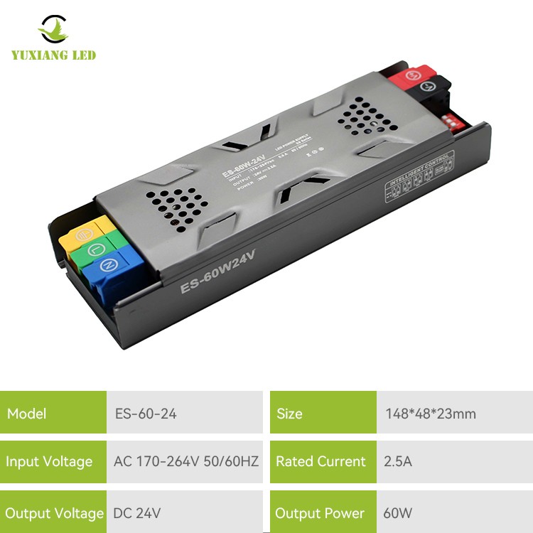 Halbvergossenes dimmbares LED-Linearnetzteil ES-Modell 24V 60W